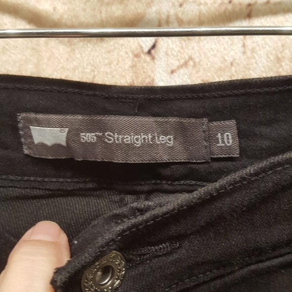 Levi's 505  Straight Leg BLACK Size 10 - Picture 5 of 15
